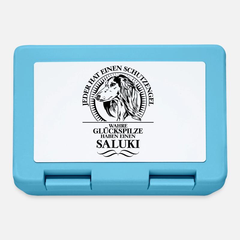 SALUKI Schutzengel Hundespruch Hunde Wilsigns - Brotdose - Saphirblau