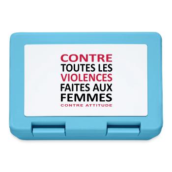 CONTRE TOUTES LES VIOLENCES FAITES AUX FEMMES - Boîte à goûter - bleu saphir - Devant