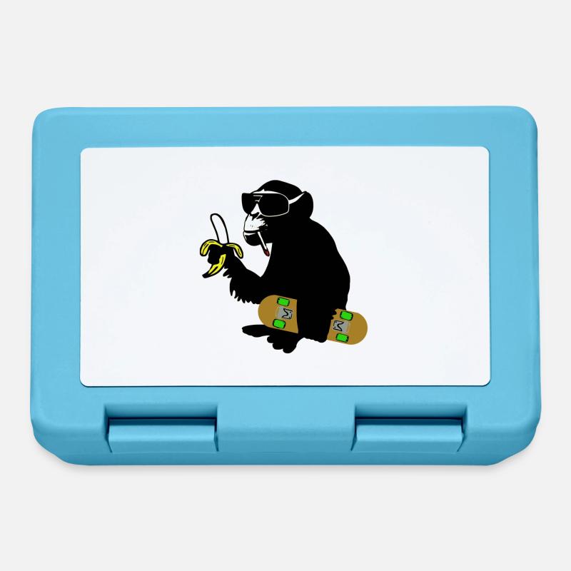 skateboard monkey - Brotdose - Saphirblau