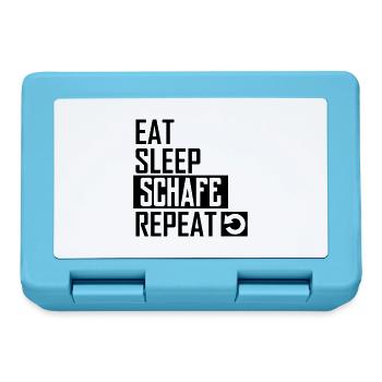 eat sleep schafe repeat - Brotdose - Saphirblau - Vorne