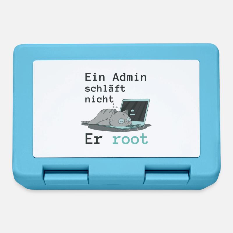 Ein Admin schläft nicht - Er root - Brotdose - Saphirblau