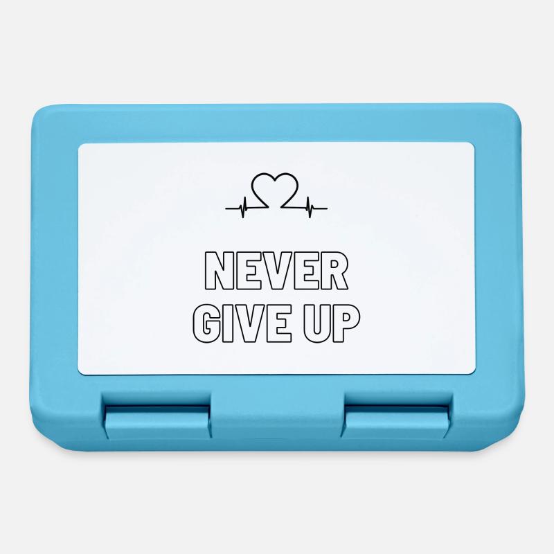 Never Give UP - Brotdose - Saphirblau