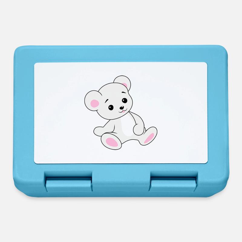 Ours de dessin animé mignon - Boîte à goûter - bleu saphir