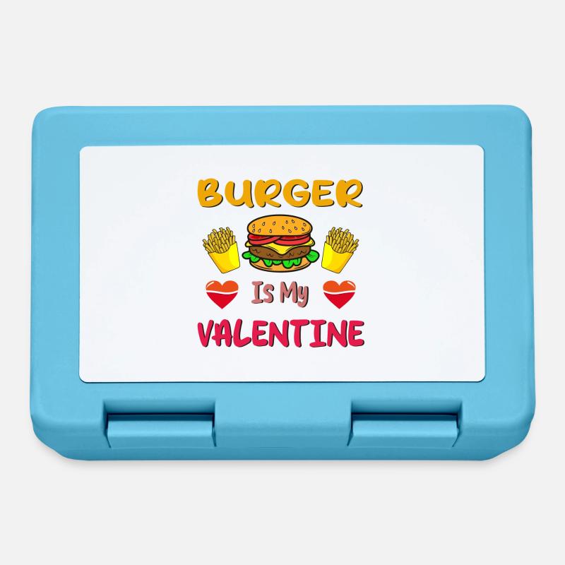 Le burger est ma Saint-Valentin - Boîte à goûter - bleu saphir