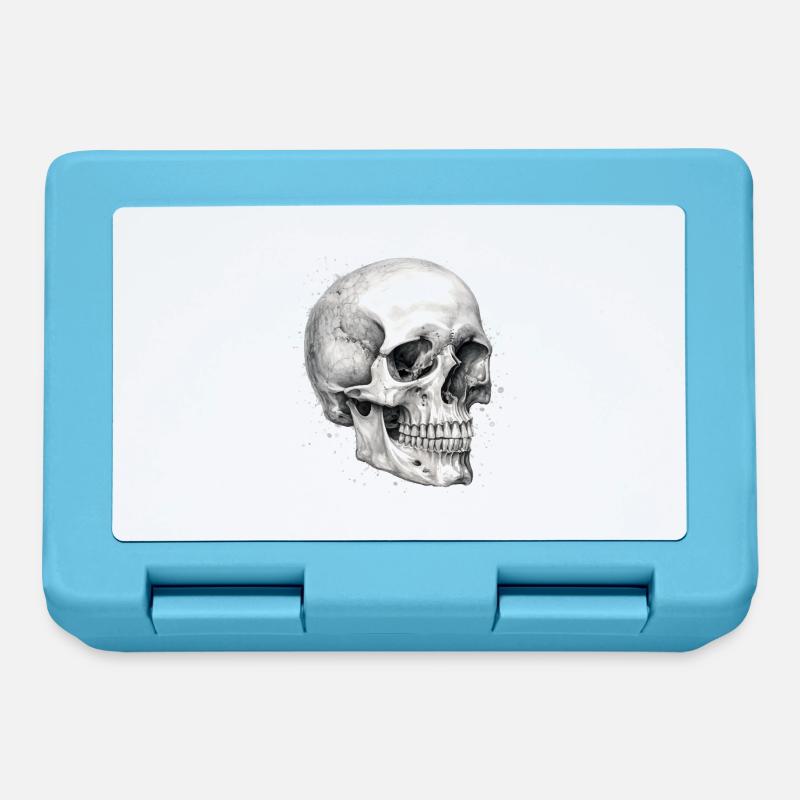 Tête de mort au crayon - Boîte à goûter - bleu saphir