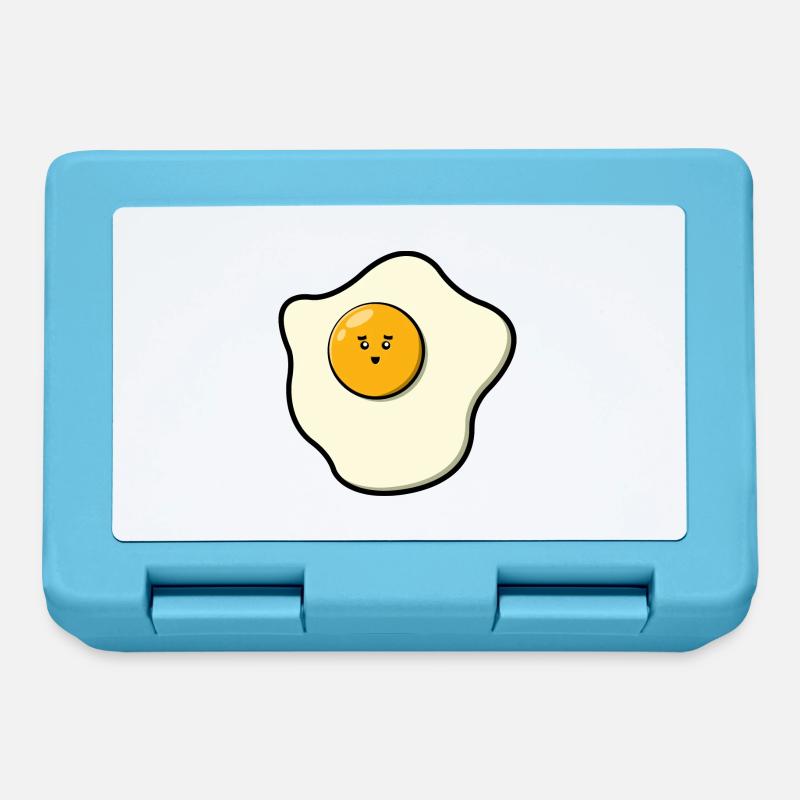 Cute Fried Egg - Lunchbox - sapphire blue