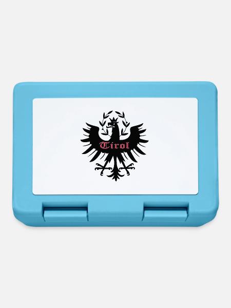 Tiroler Adler dem Land Tirol die Treue, Steinadler - Brotdose - Saphirblau