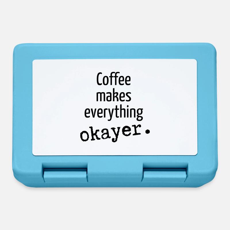 Coffee makes everything okay Coffee Coffee Cup - Lunchbox - sapphire blue