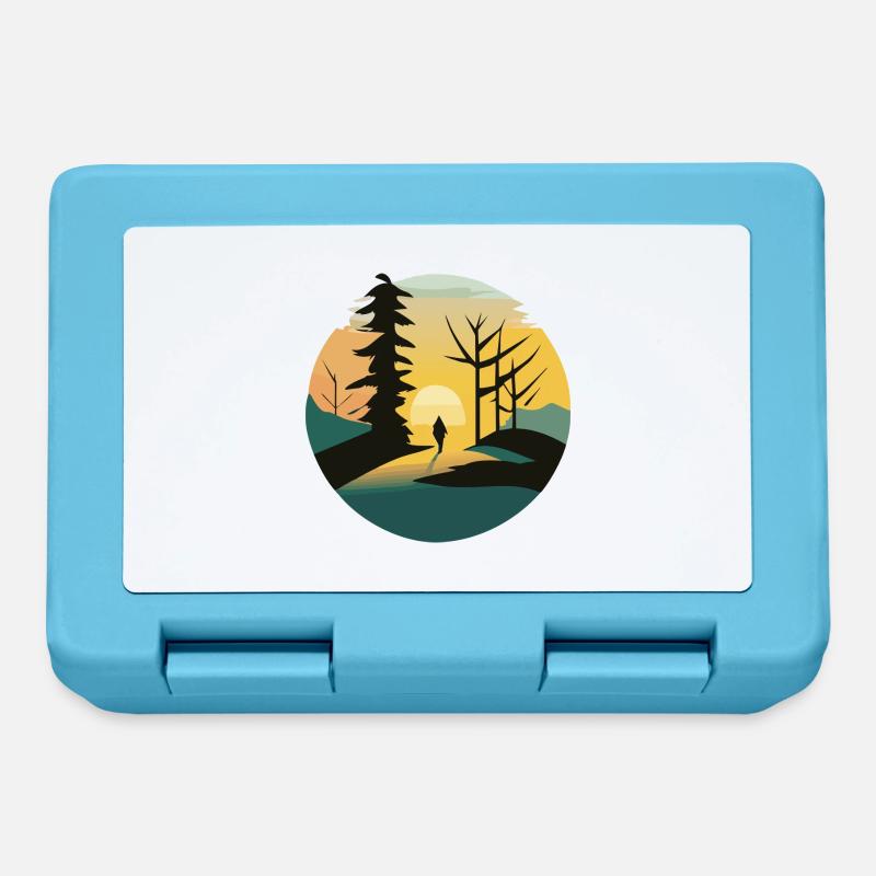 Lever de soleil dans la forêt - Boîte à goûter - bleu saphir