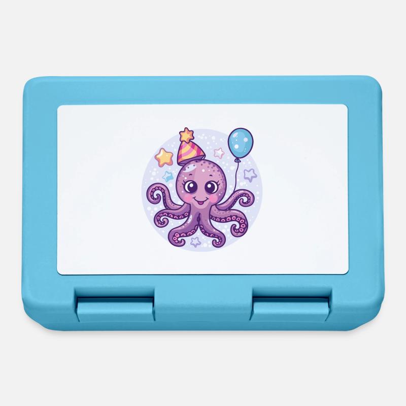 Poulpe Anniversaire Bébé - Boîte à goûter - bleu saphir