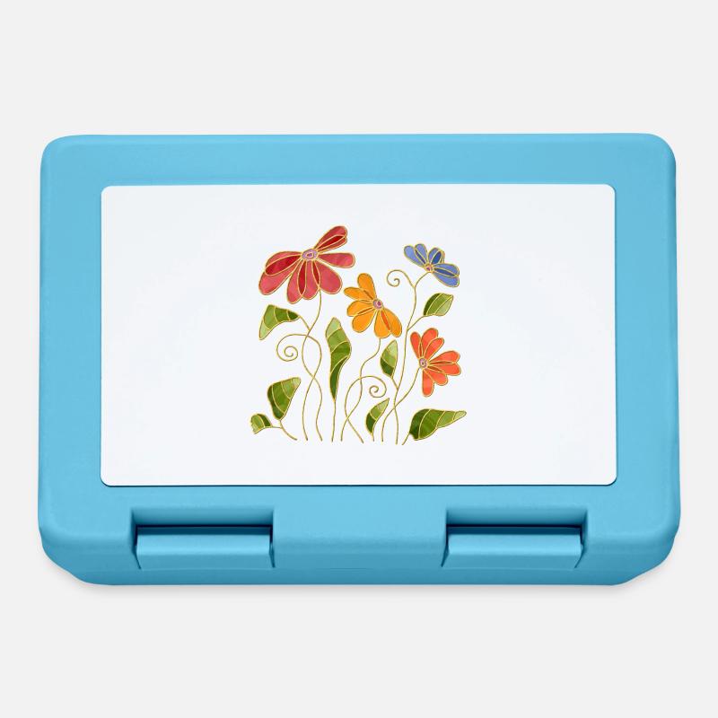 Fleur - Boîte à goûter - bleu saphir