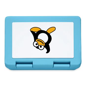Pinguin Breakdance Tanzen Kopfstand Party DJ Musik - Brotdose - Saphirblau - Vorne