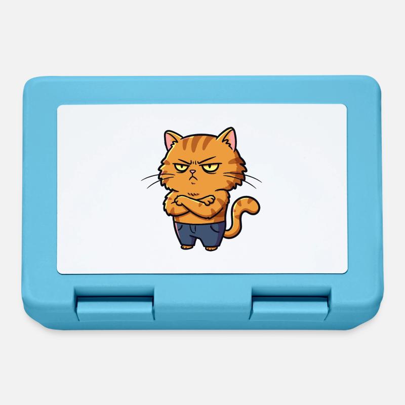 Chat irrité - Boîte à goûter - bleu saphir