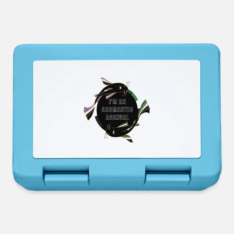 🌊 Aro Ace Koi – Flow With No Labels 💜🤍🖤💚 - Lunchbox - sapphire blue