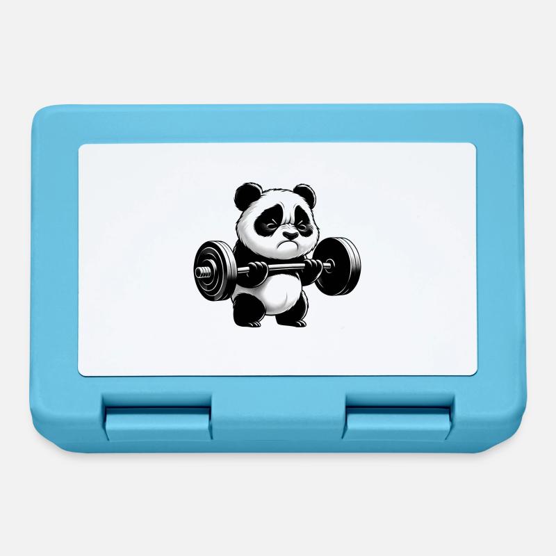Drôle de panda faisant de la musculation - Boîte à goûter - bleu saphir