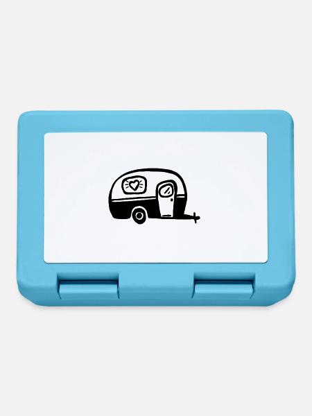 Wohnmobil Zelten Geschenk Wohnwagen Campen Camping - Brotdose - Saphirblau
