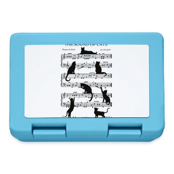 Chats musical notes black - Boîte à goûter - bleu saphir - Devant
