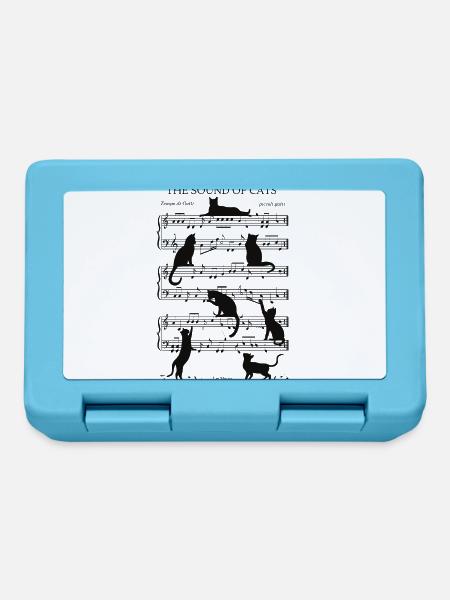 Chats musical notes black - Boîte à goûter - bleu saphir