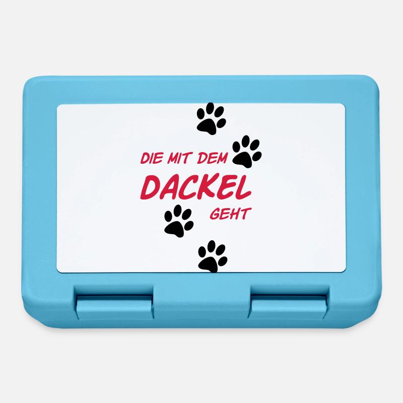 Die mit dem Dackel geht - Brotdose - Saphirblau