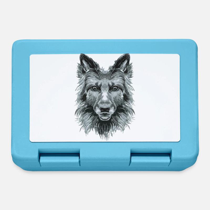 chien - Boîte à goûter - bleu saphir