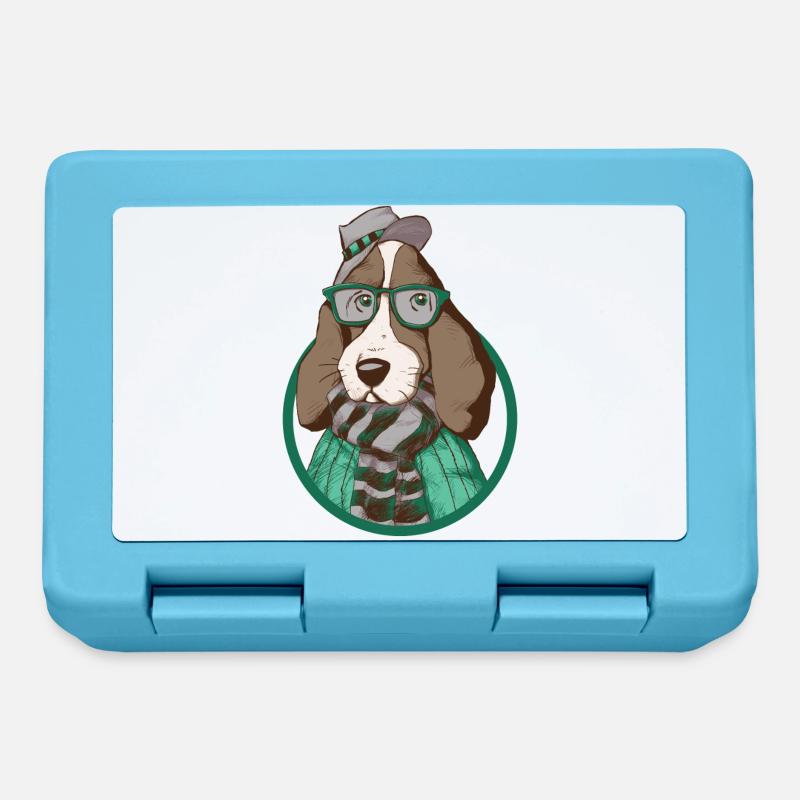 Hund mit HuT - Lunchbox - sapphire blue