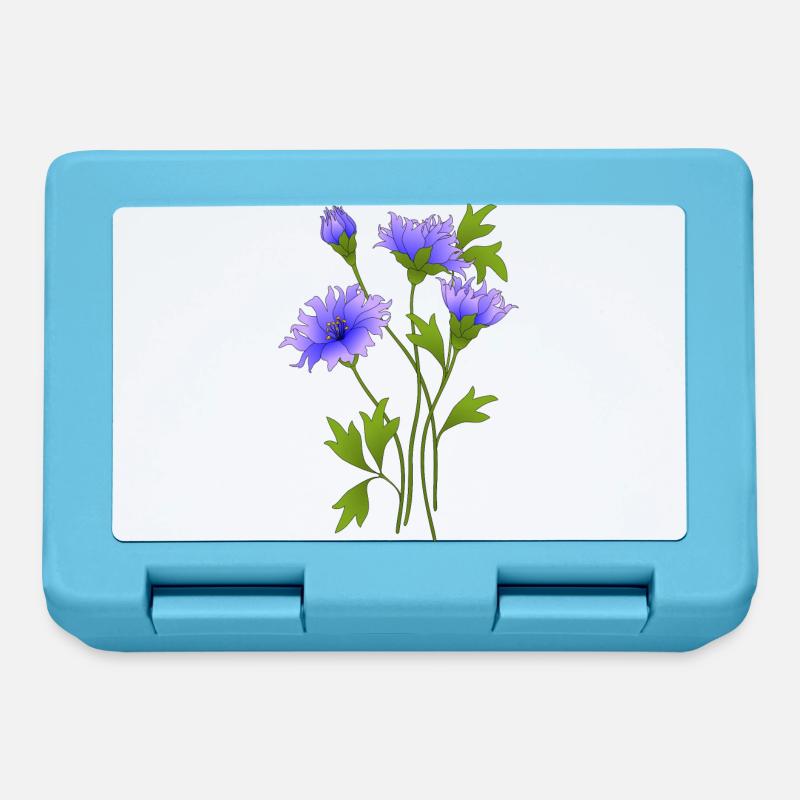 Blaue blumen - Brotdose - Saphirblau