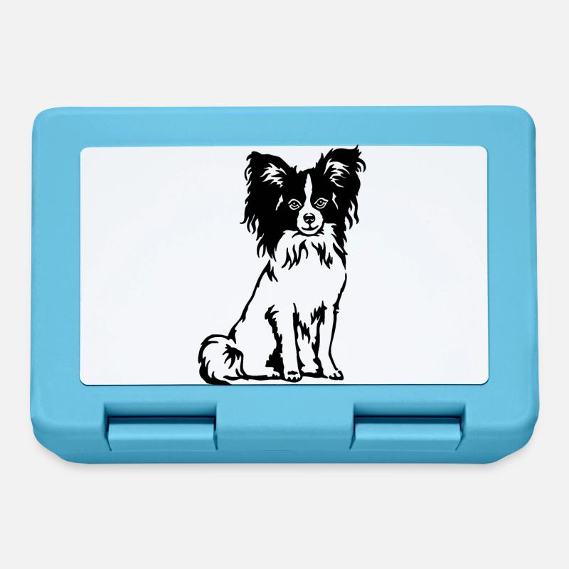 Papillon Spaniel - Brotdose - Saphirblau