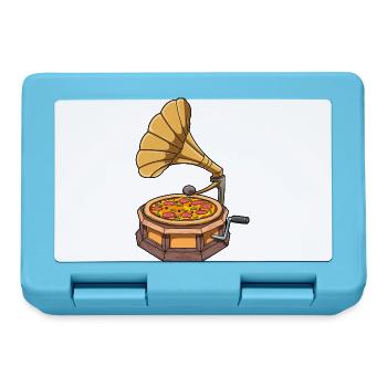 Funny Pizza Gramophone Record Player - Lunchbox - sapphire blue - Front