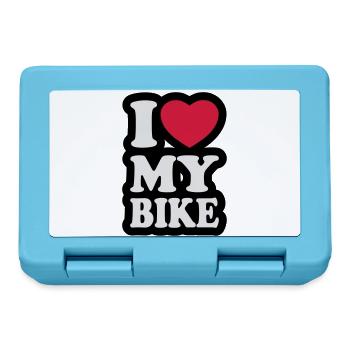 I love my bike - Ich liebe mein Motorrad - Brotdose - Saphirblau - Vorne