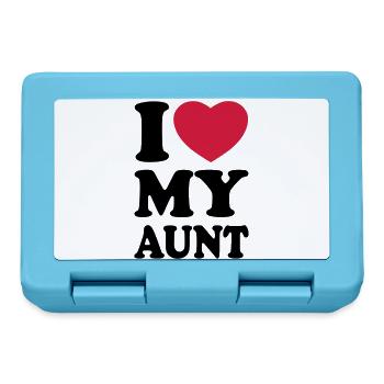 I love my aunt - Ich liebe meine Tante - Brotdose - Saphirblau - Vorne