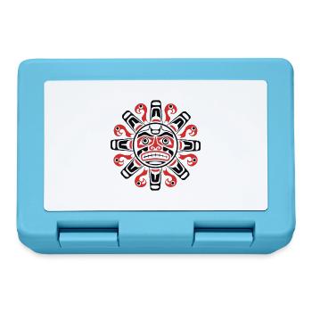 Tribal Sonnenmasken Emblem Maori - Brotdose - Saphirblau - Vorne