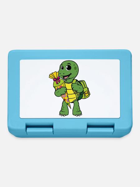 Schildkröte Einschulung Schulkind Zuckertüte Kind - Brotdose - Saphirblau