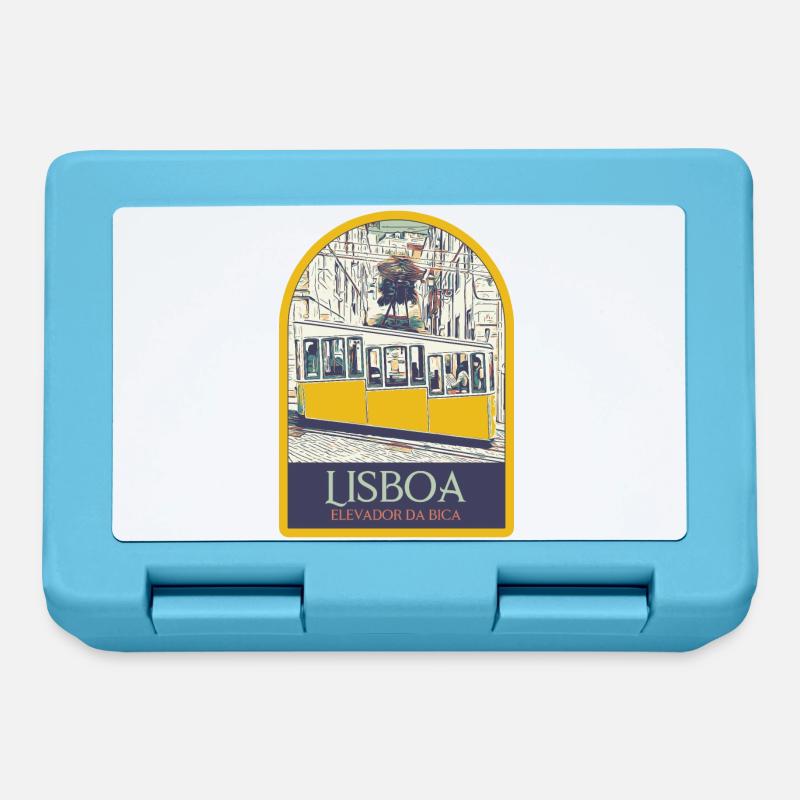 Illustration Funiculaire Bica, Lisbonne - Boîte à goûter - bleu saphir