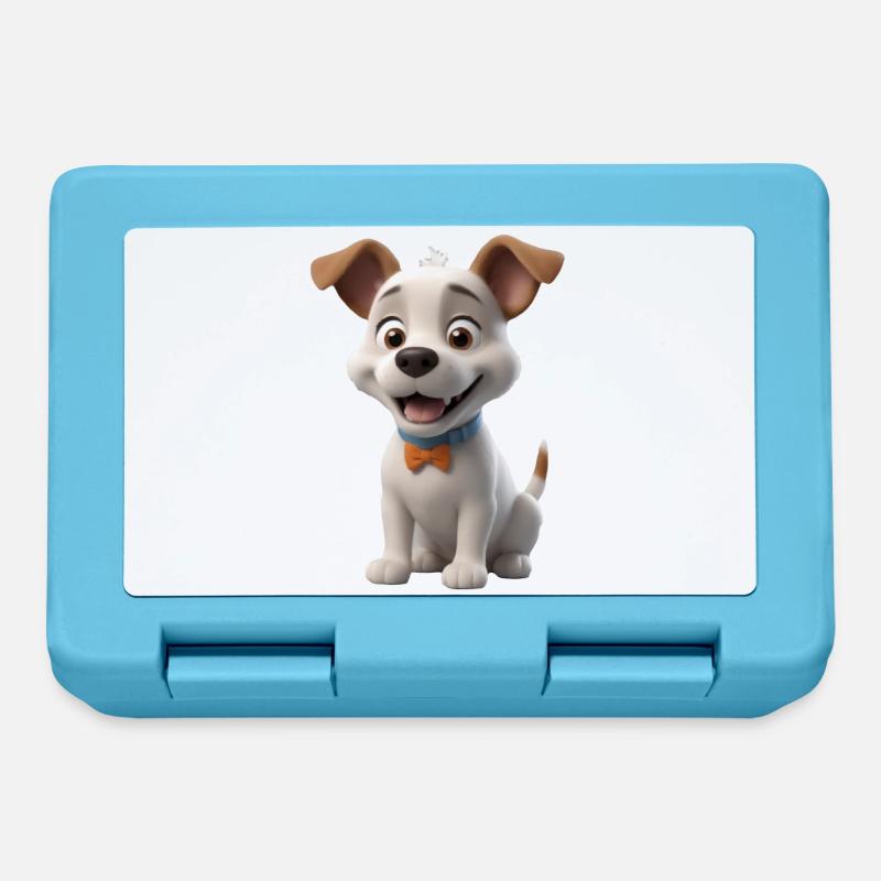 Cher chiot avec nœud papillon - Boîte à goûter - bleu saphir