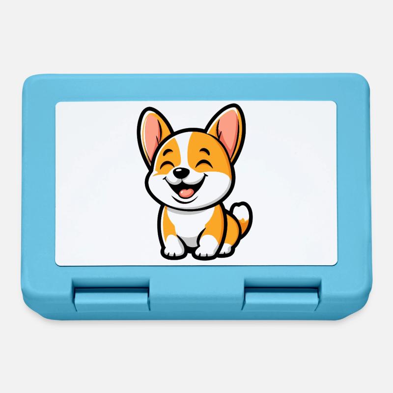 Chien Corgi Mignon - Boîte à goûter - bleu saphir