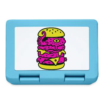 Monster Burger in Pop Art Style - Lunchbox - sapphire blue - Front