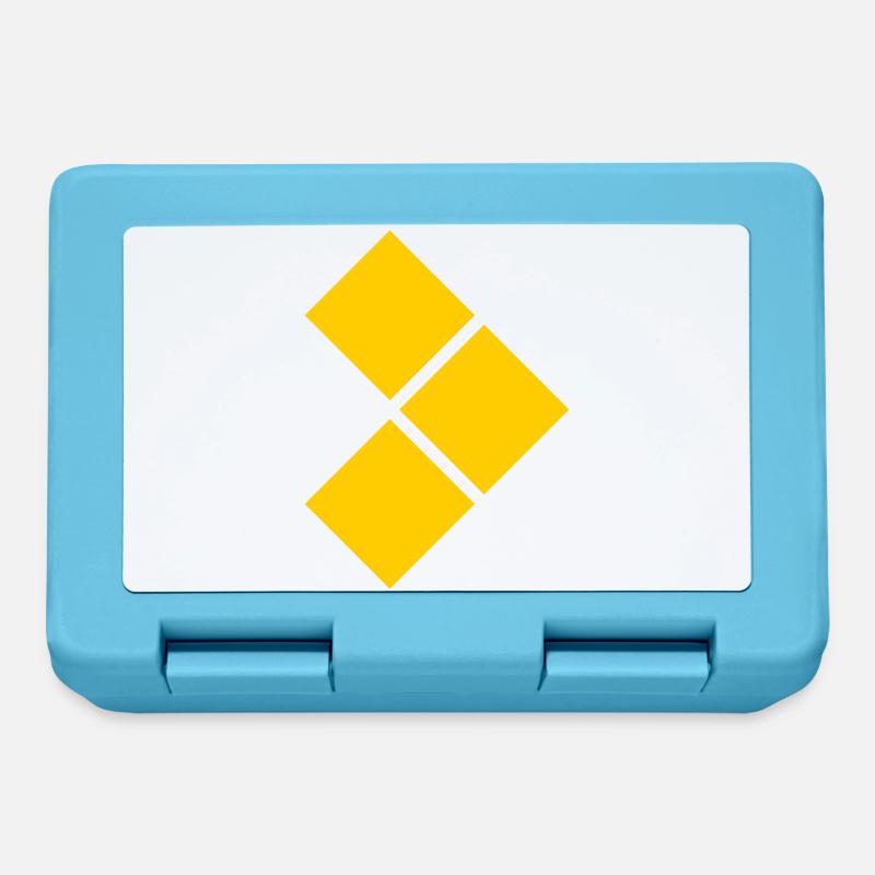 Geometric Yellow Diamond Grid - Lunchbox - sapphire blue