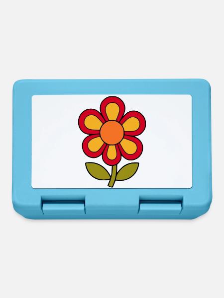 70er Jahre Blume Muster Retro flowerpower Geschenk - Brotdose - Saphirblau