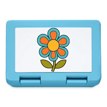 70s flower pattern retro flowerpower - Lunchbox - sapphire blue - Front