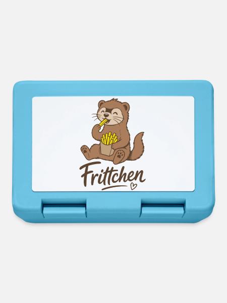 Frettchen Frittchen Fritten Pommes Frites - Brotdose - Saphirblau