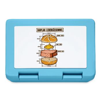 Leberkässemmel Bauplan - Brotdose - Saphirblau - Vorne