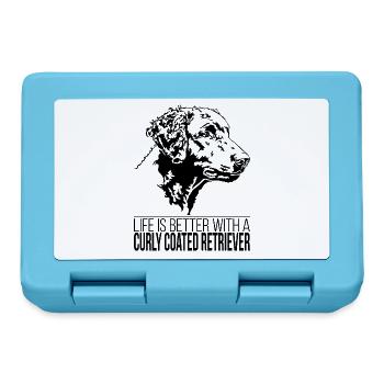 Curly Coated Retriever life is better Wilsigns - Lunchbox - sapphire blue - Front