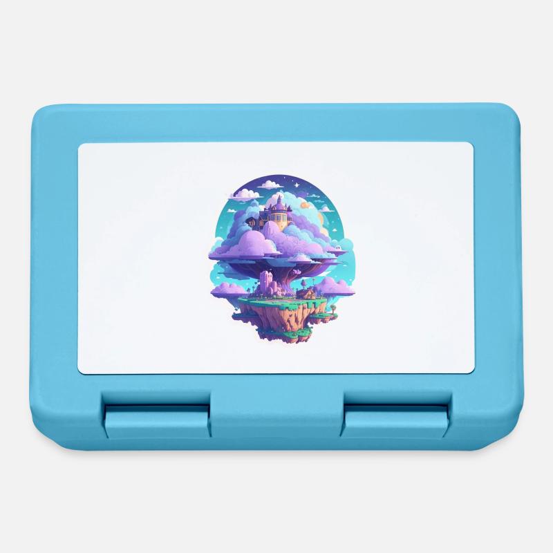 Sky-High Whimsy: Floating Islands - Lunchbox - sapphire blue