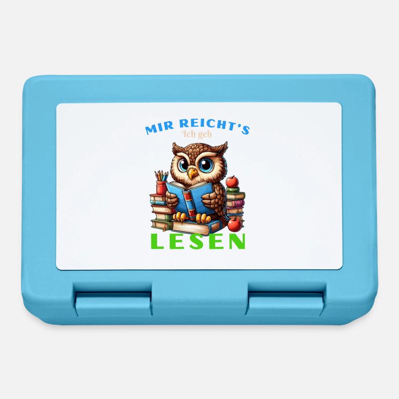 Mir reicht's Eule Eulen Uhu Buch Bücher Lesen Fun - Brotdose - Saphirblau
