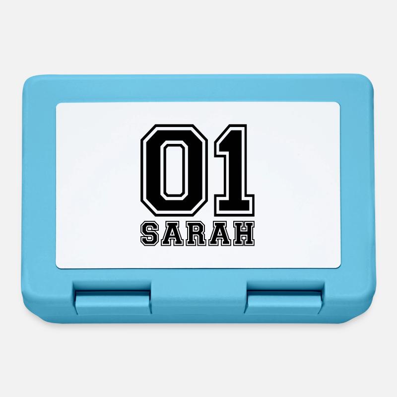 Sarah - Nom - Boîte à goûter - bleu saphir