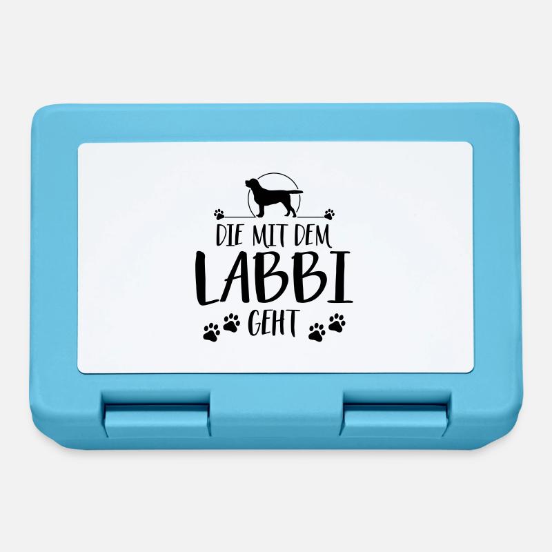 DIE MIT DEM LABBI GEHT Labrador Spruch Wilsigns - Brotdose - Saphirblau