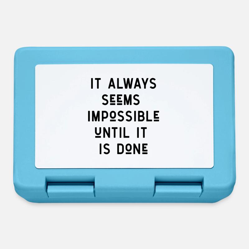 citations citation motivation inspiration impossible - Boîte à goûter - bleu saphir