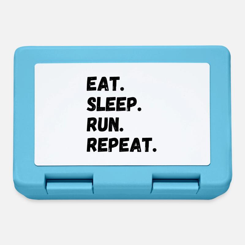 Manger Dormir Courir Répéter - Boîte à goûter - bleu saphir