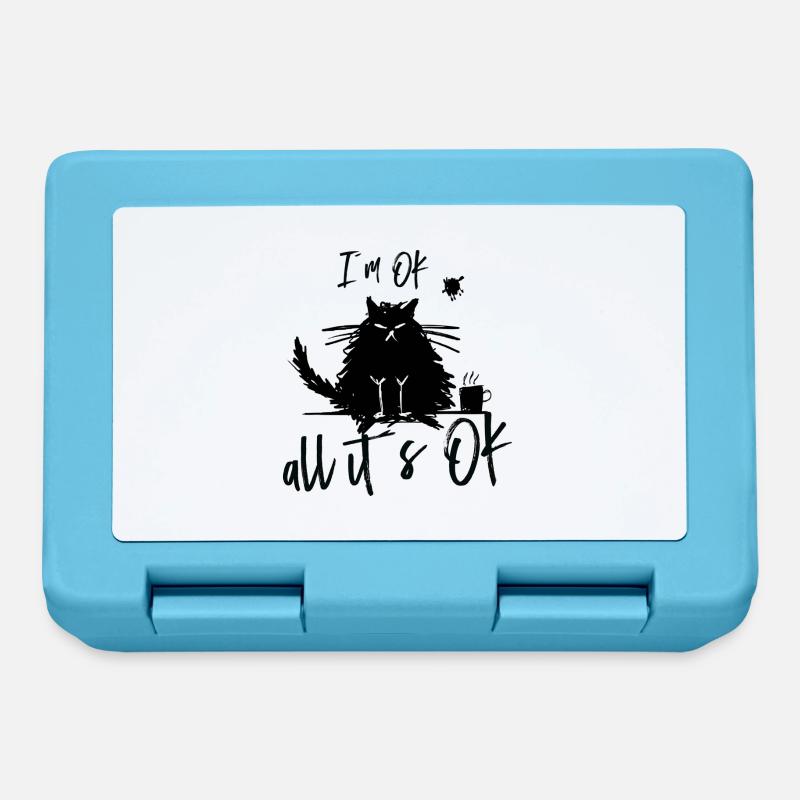 Chat drôle drôle - Boîte à goûter - bleu saphir