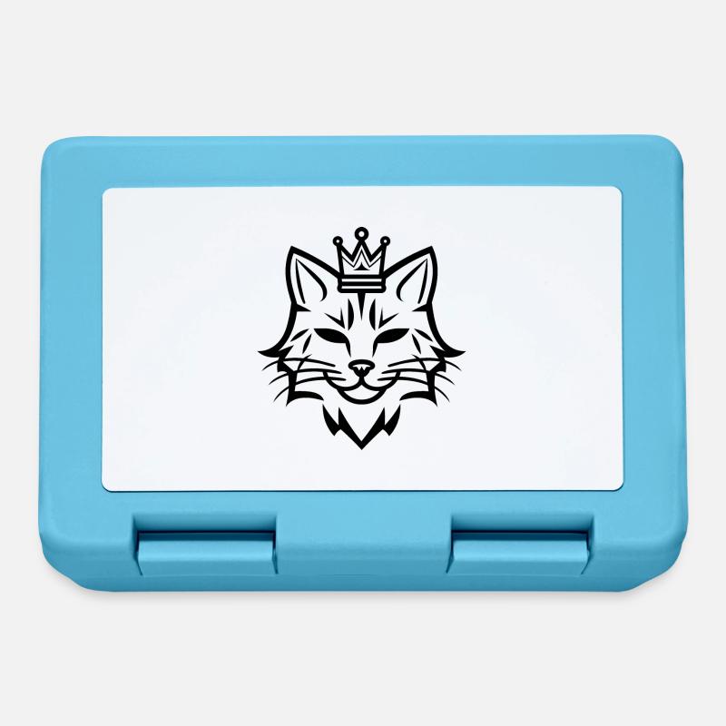Cat with small crown - Lunchbox - sapphire blue